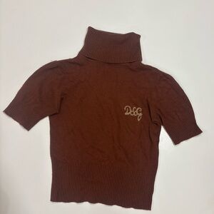 D&G Chocolate Brown Turtleneck Top